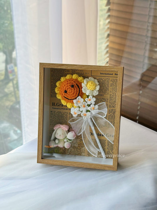 🐰🌻🖼️ Khaki - Cutie Rabbit Sunflower Frame