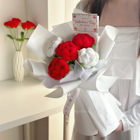 🌹White - 5 Mix Roses Bouquet