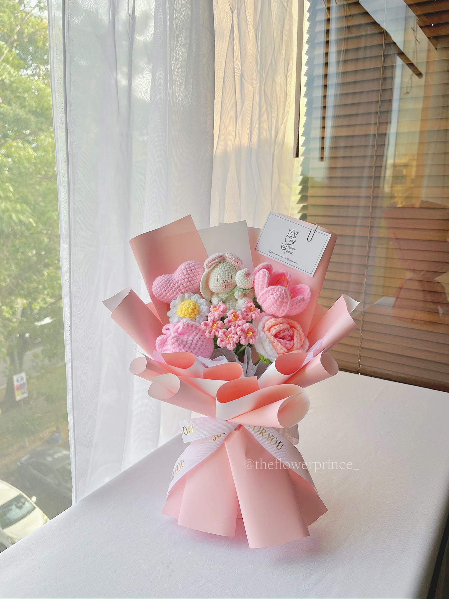 🩷🐰🌷 Pink - Dreamy Blush Bunny Bouquet