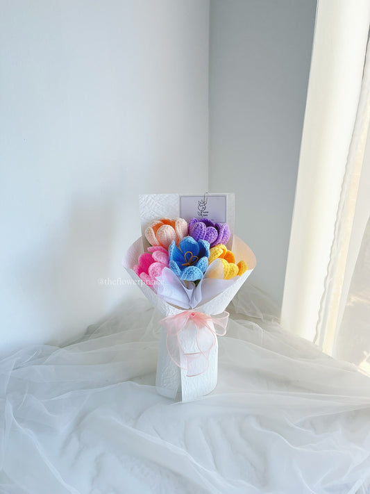 🤍🌷🌈White-Rainbow Tulip Garden